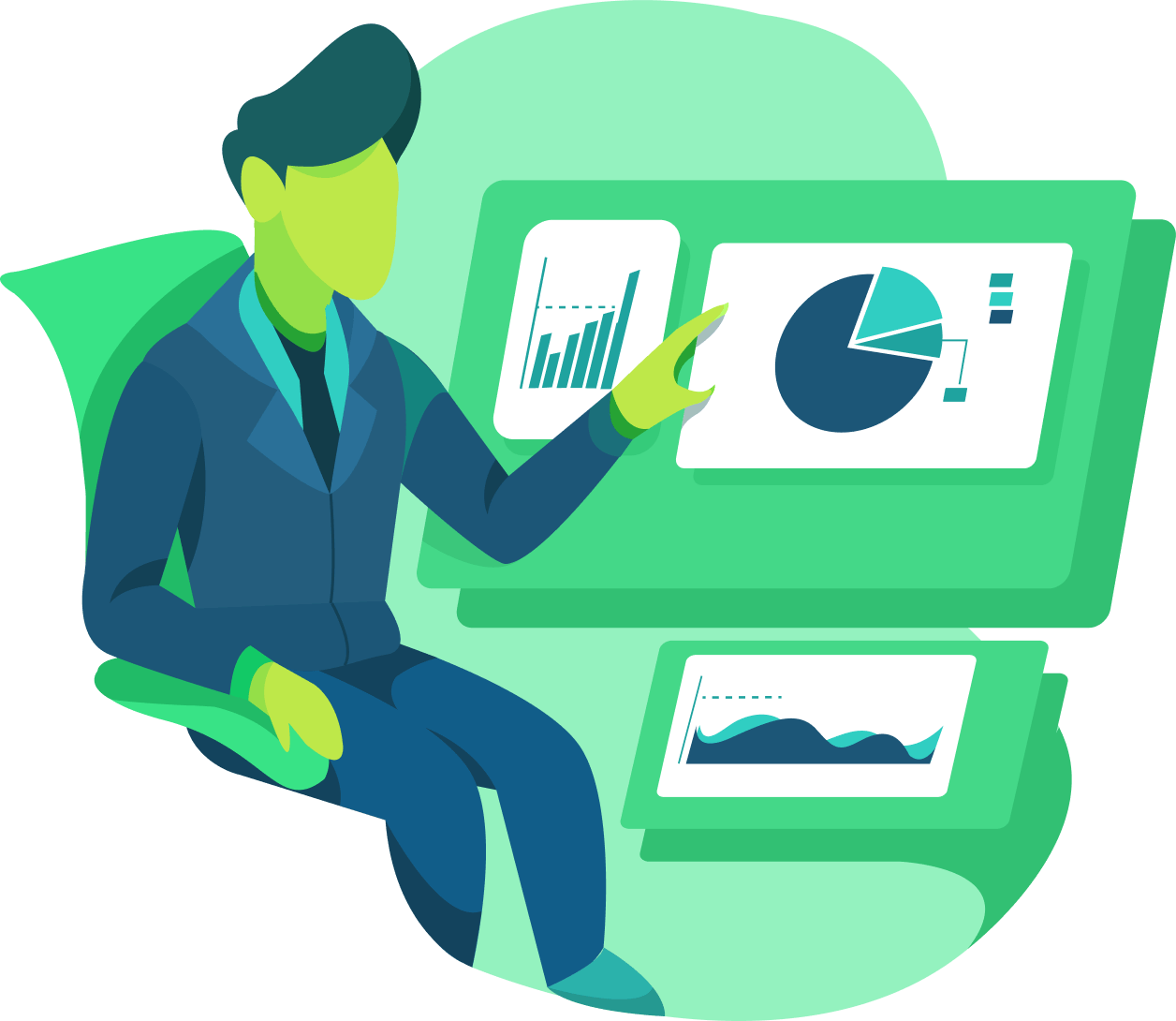 Interactive Analytics Dashboard Illustration Interactive Analytics Dashboard Illustration